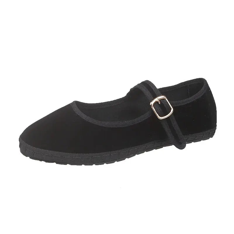 Round Toe Black Ballet Flats for Women – Effortless Style & Comfort