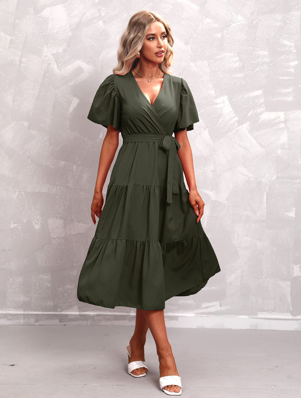 Anaëlle – Robe Élégante Midi pour Femmes – Gracieuse & Polyvalente