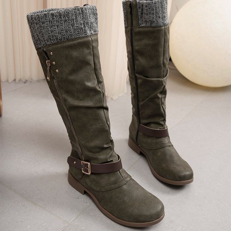 Side Zip Low Heel Boots for Women – Stylish & Comfortable for Autumn