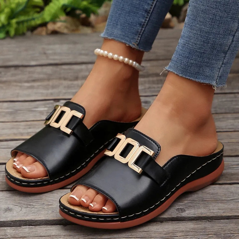 Slip-On Orthopedic Sandals for Women – Chic Comfort & Versatility
