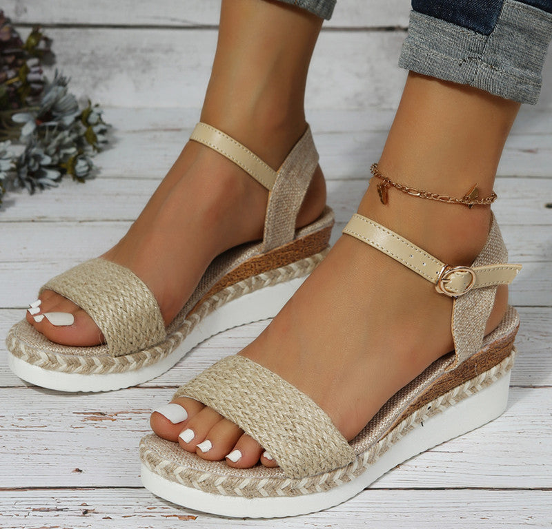 Sparkling Toe Strap Platform Sandals for Women – Stylish & Comfortable