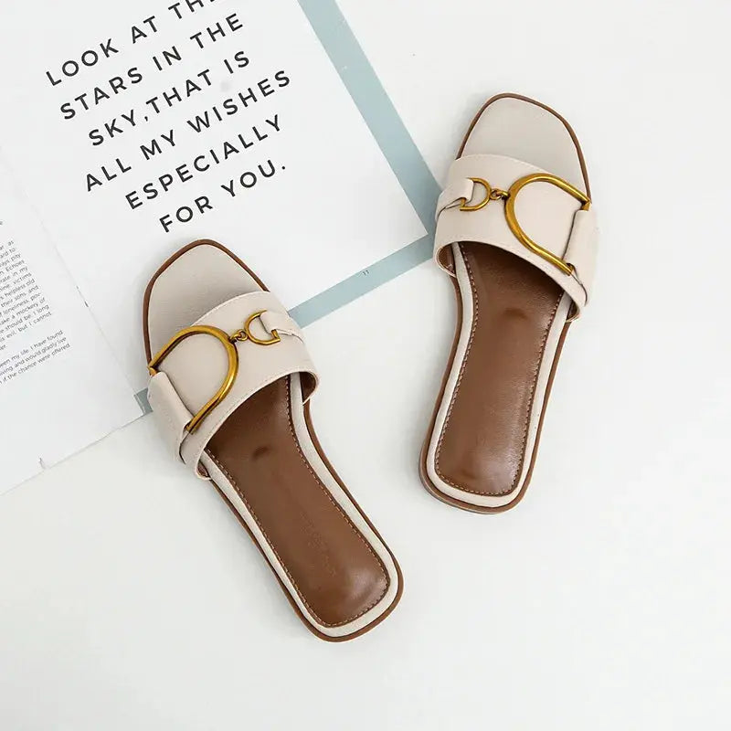 Square Toe Slip-On Sandals for Women – Chic & Effortless Style