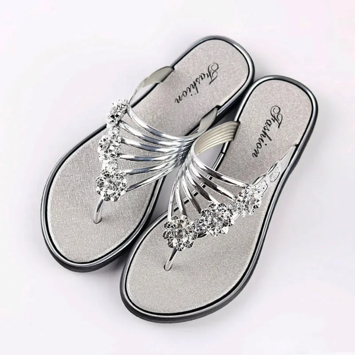 Strappy Sandals for Women – Chic Floral Embellishments