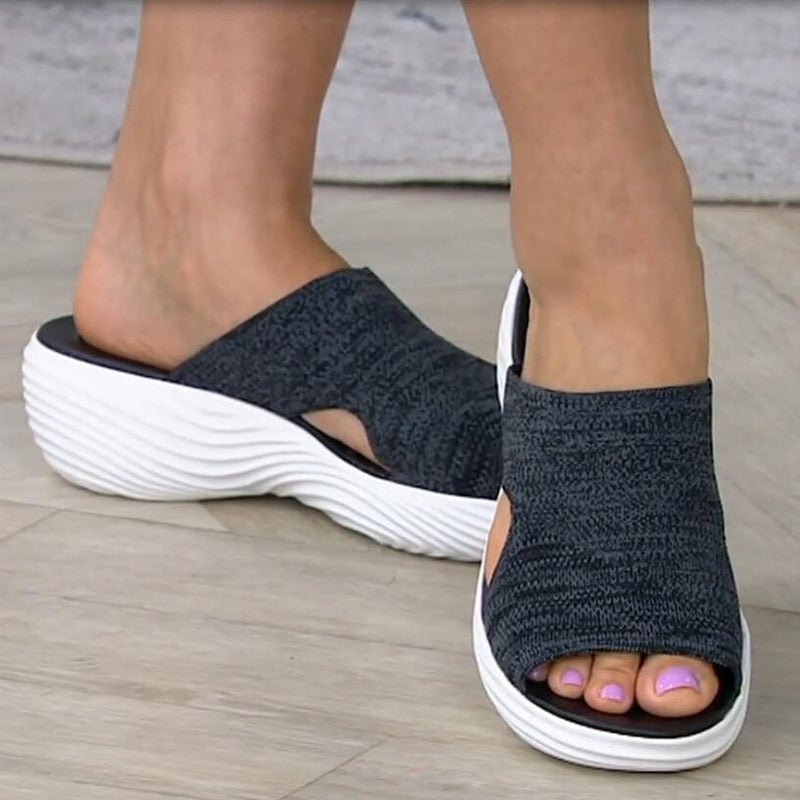 Stretch Knit Open-Toe Sandals for Women – Comfortable & Trendy Design