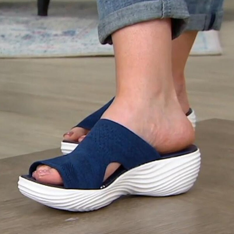Stretch Knit Open-Toe Sandals for Women – Comfortable & Trendy Design