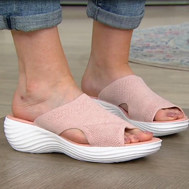 Stretch Knit Open-Toe Sandals for Women – Comfortable & Trendy Design