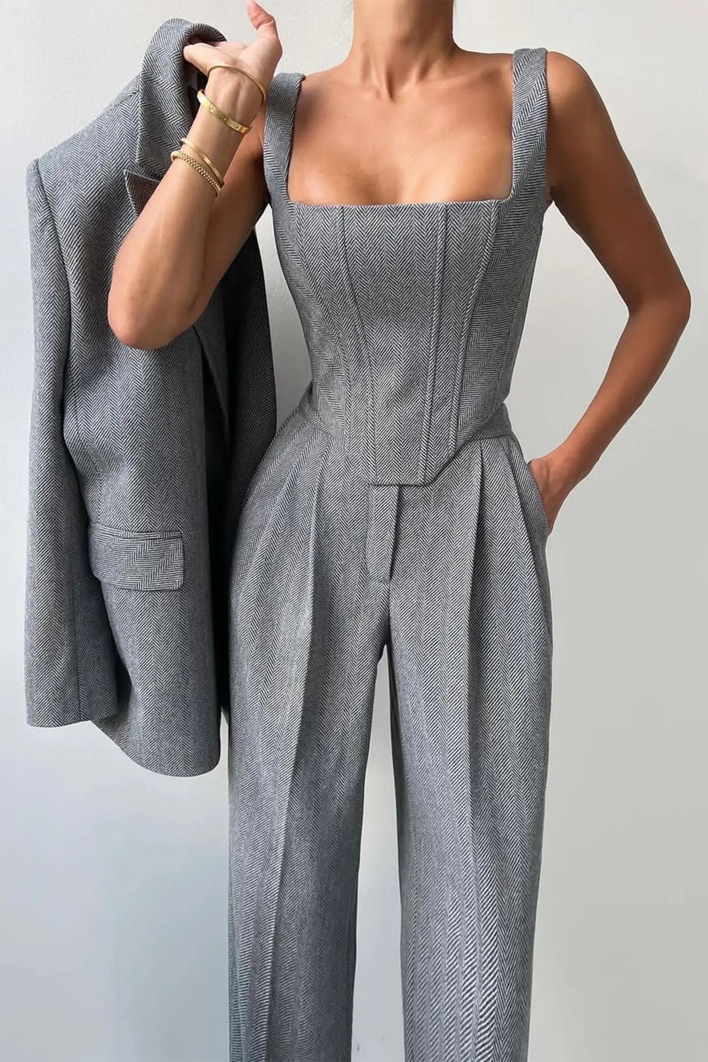 Tailored Three-Piece Suit for Women – Elegant & Sophisticated Pant Suit Set-Caliboot