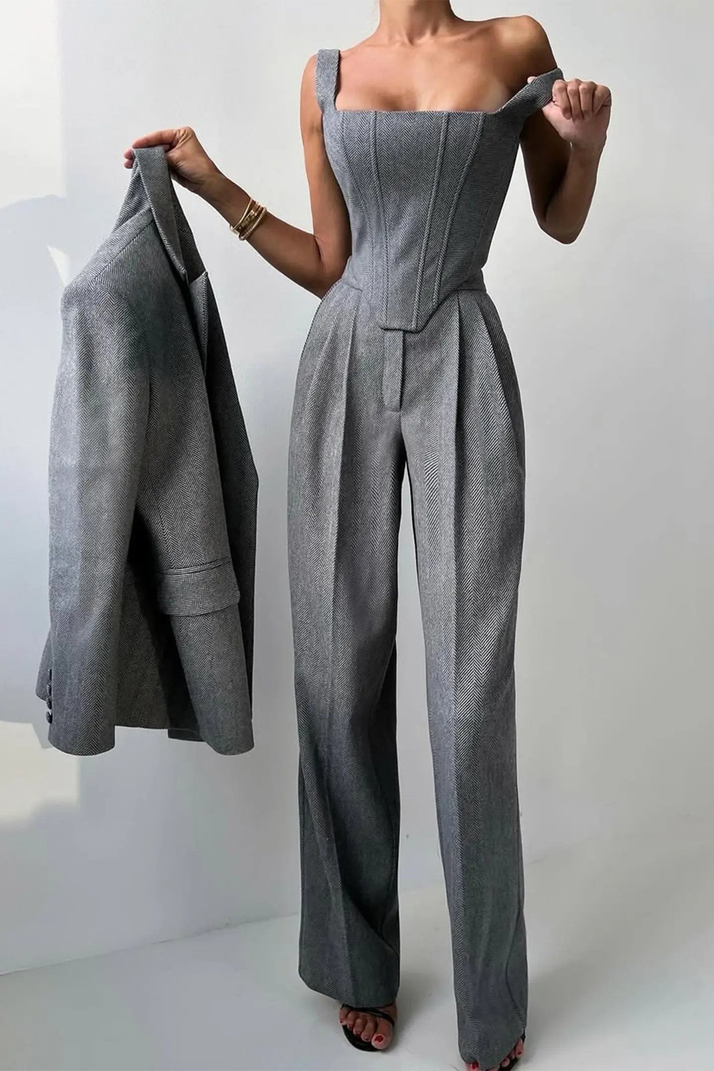 Tailored Three-Piece Suit for Women – Elegant & Sophisticated Pant Suit Set-Caliboot