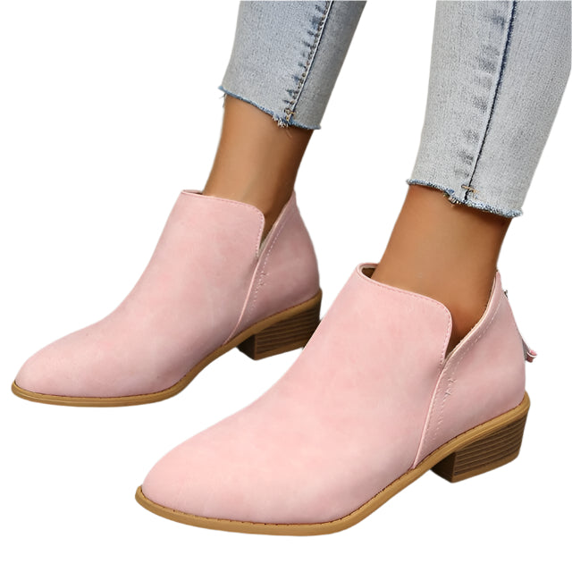Tapered Silhouette Low Heel Boots for Women – Stylish & Comfortable