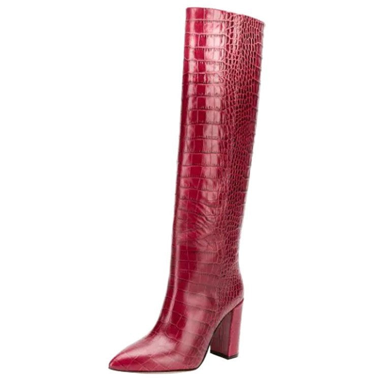Thick Heeled Knee High Boots for Women – Stylish & Comfortable