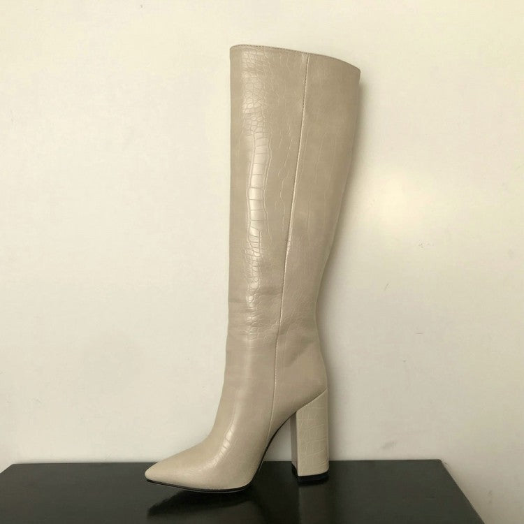 Thick Heeled Knee High Boots for Women – Stylish & Comfortable