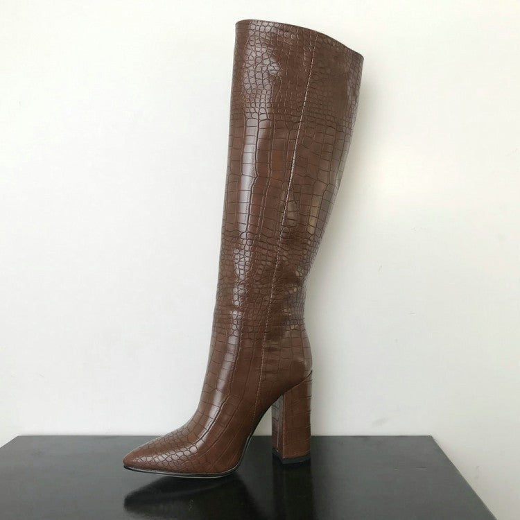 Thick Heeled Knee High Boots for Women – Stylish & Comfortable