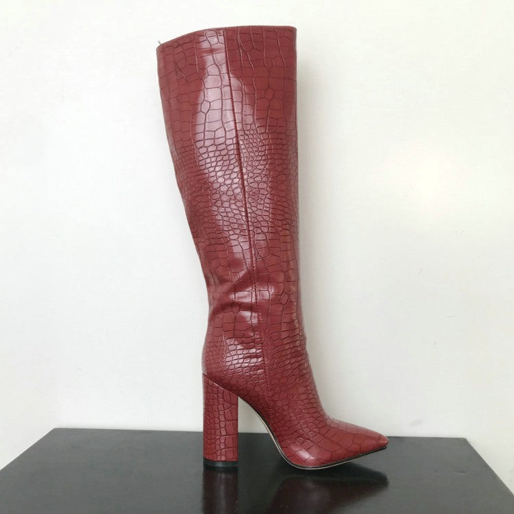 Thick Heeled Knee High Boots for Women – Stylish & Comfortable