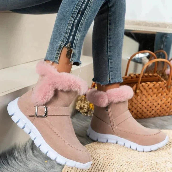 Thick Mid-Tube Boots for Women – Cozy & Stylish Velvet Design