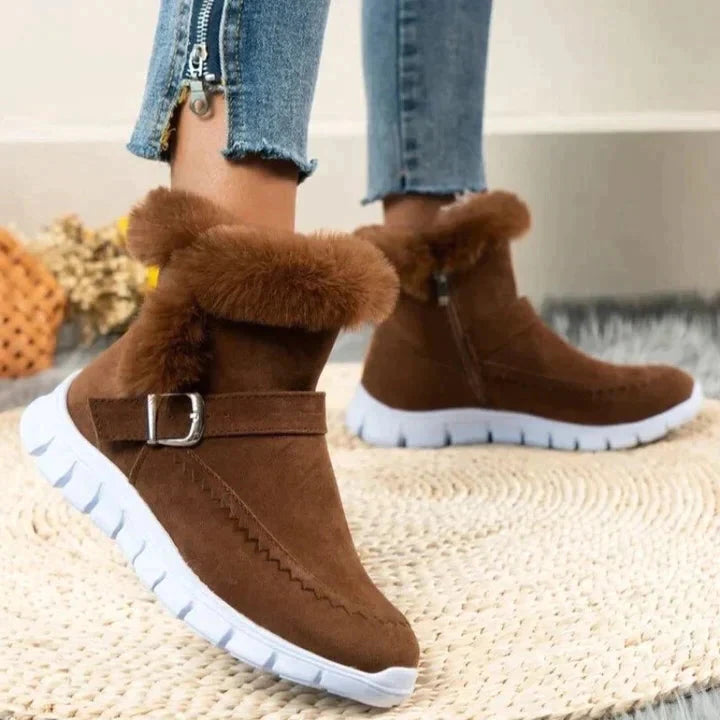 Thick Mid-Tube Boots for Women – Cozy & Stylish Velvet Design