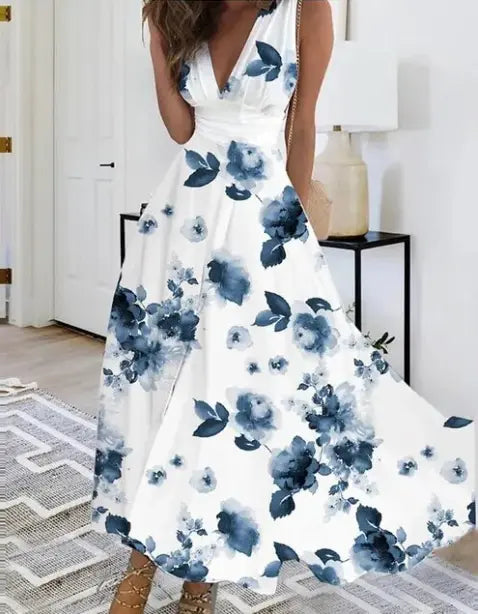 V-Neck Midi Dress for Women – Elegant & Versatile Summer Style 3