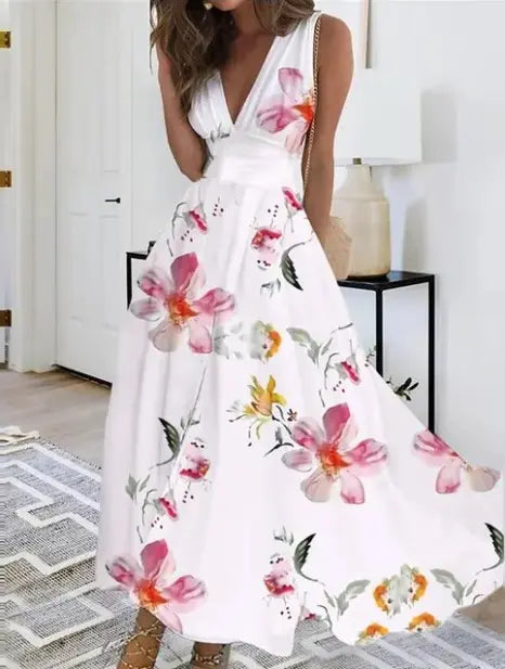 V-Neck Midi Dress for Women – Elegant & Versatile Summer Style 4