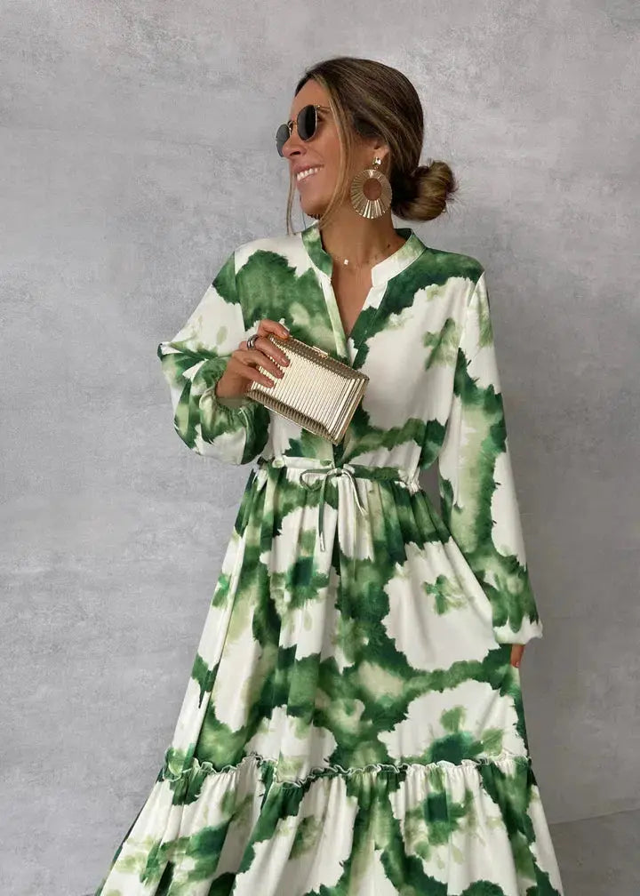 V-Neck White Maxi Dress for Women – Elegant & Flowing Design 1