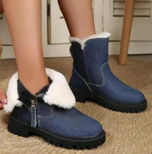 Velvet Snow Boots for Women – Cozy & Stylish Winter Footwear