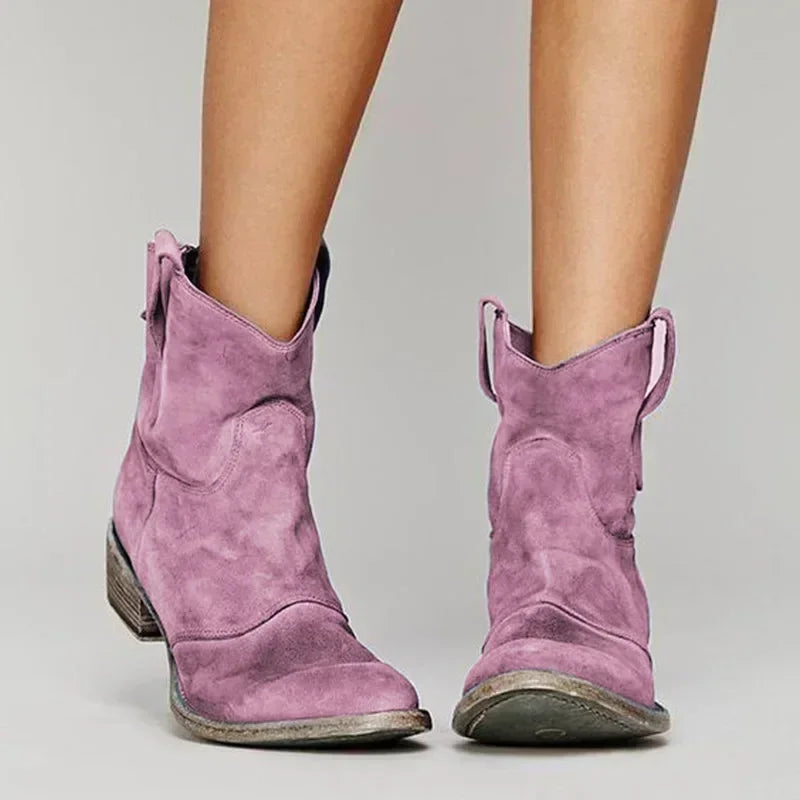 Vintage Cowboy Ankle Boots for Women – Stylish & Comfortable