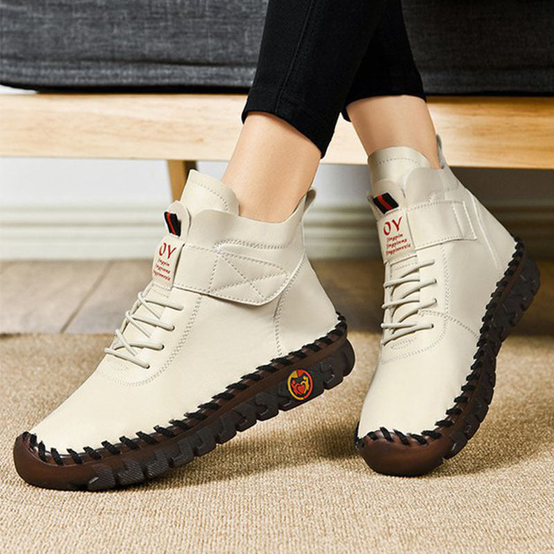 Waterproof Lace-Up Boots for Women – Warm & Stylish Comfort