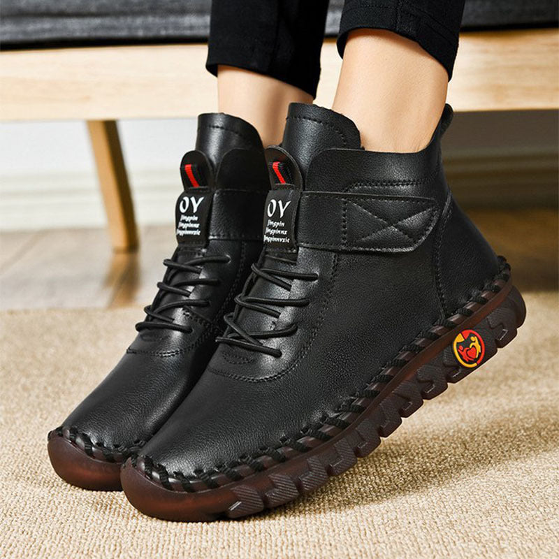 Waterproof Lace-Up Boots for Women – Warm & Stylish Comfort