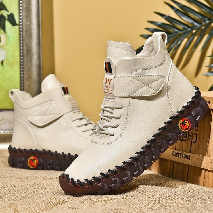 Waterproof Lace-Up Boots for Women – Warm & Stylish Comfort