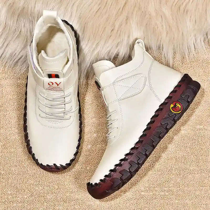 Waterproof Lace-Up Boots for Women – Warm & Stylish Comfort