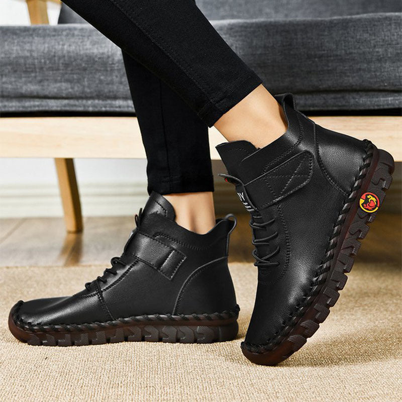 Waterproof Lace-Up Boots for Women – Warm & Stylish Comfort