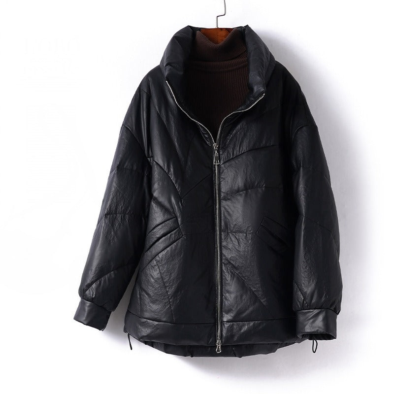 MILENAβ’ LEATHER DOWN COAT Caliboot