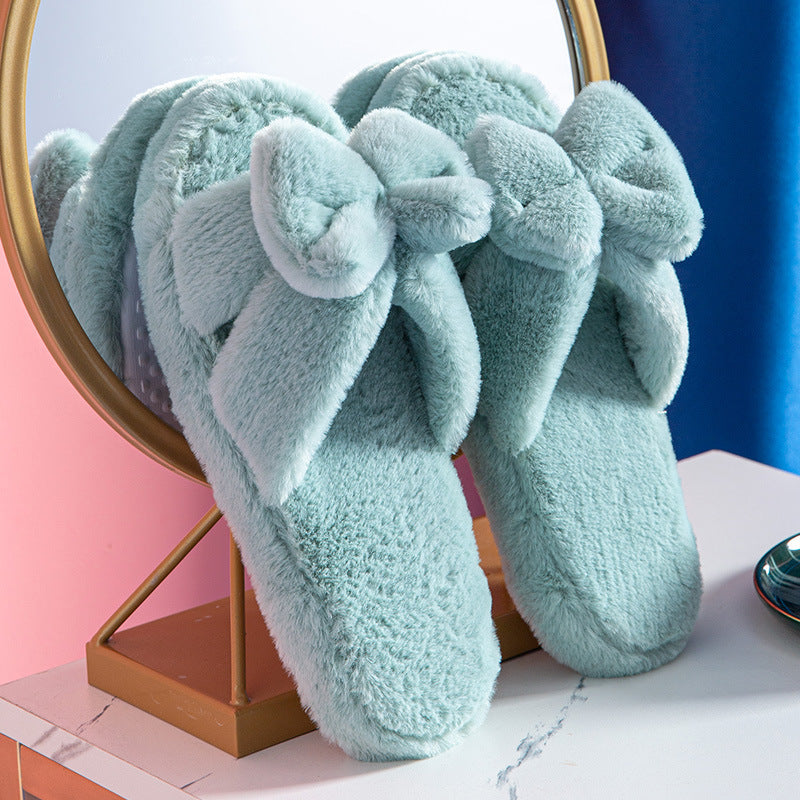 Chaussons en Peluche avec Nœud