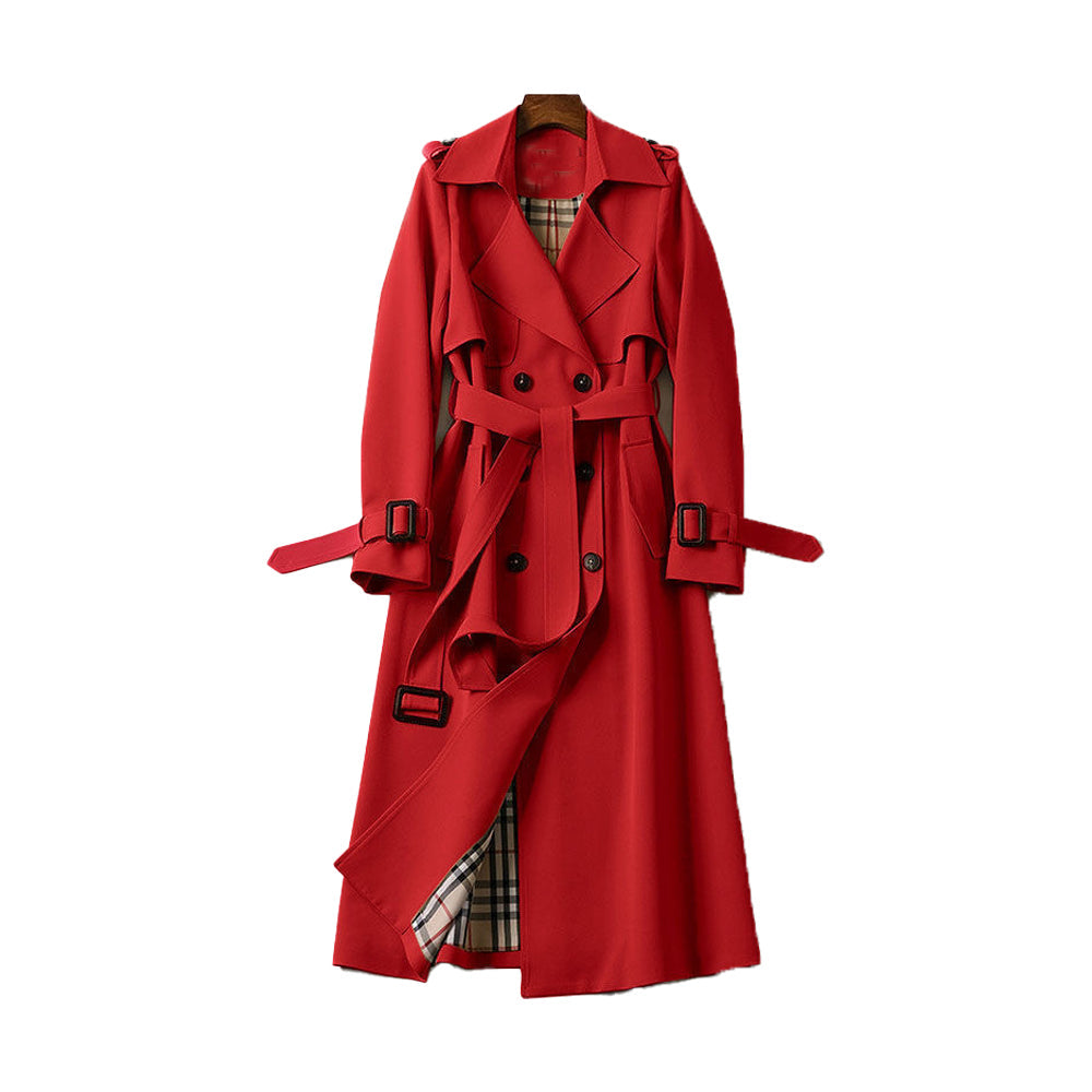 Victoria | Womenβs Double-Breasted Belted Trench Coat Caliboot