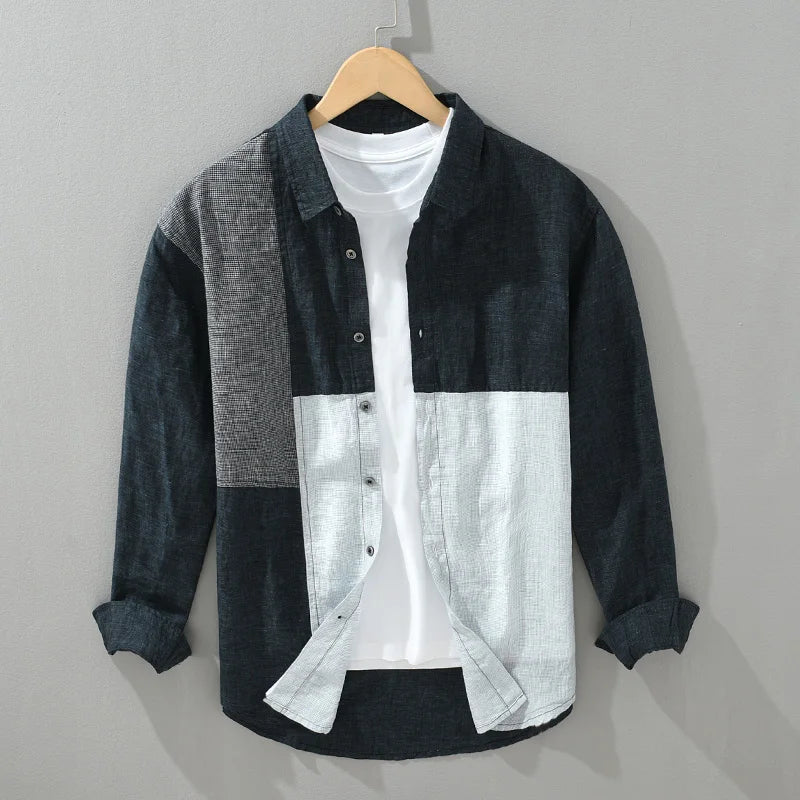 Lazare – Chemise Patchwork pour Hommes – Élégante & Tendance