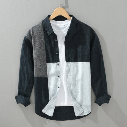 Lazare – Chemise Patchwork pour Hommes – Élégante & Tendance