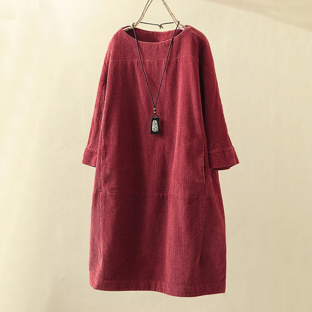 Divina –  Robe en Velours pour Femmes – Décontractée & Chic