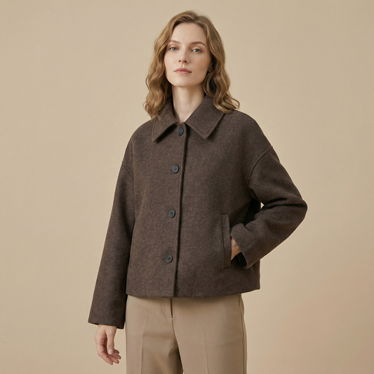 Relaxed Fit Collared Jacket for Women – Cozy & Practical Everyday Wear Caliboot