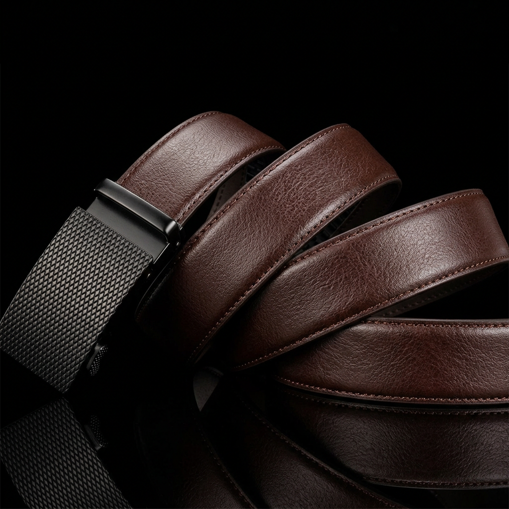 Adjustable Fit Belt with Textured Buckle for Men – Stylish & Durable Caliboot