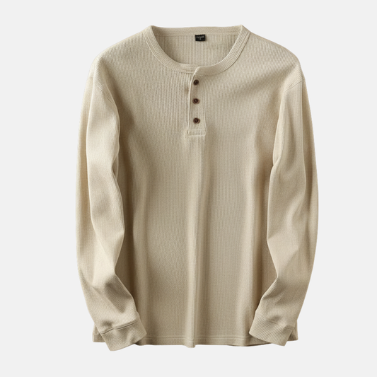 Ribbed Relaxed Fit Henley Shirt for Men – Casual Comfort & Style Caliboot