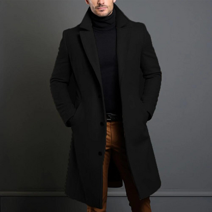 Jameson | Classic Long Overcoat with Lapel for Men Caliboot