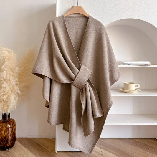 Luxurious Poncho Windproof Shawl Coat Caliboot
