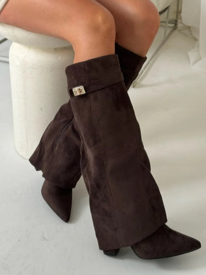 Emily | Women’s Leather Thigh-High Boots with Buckle Caliboot