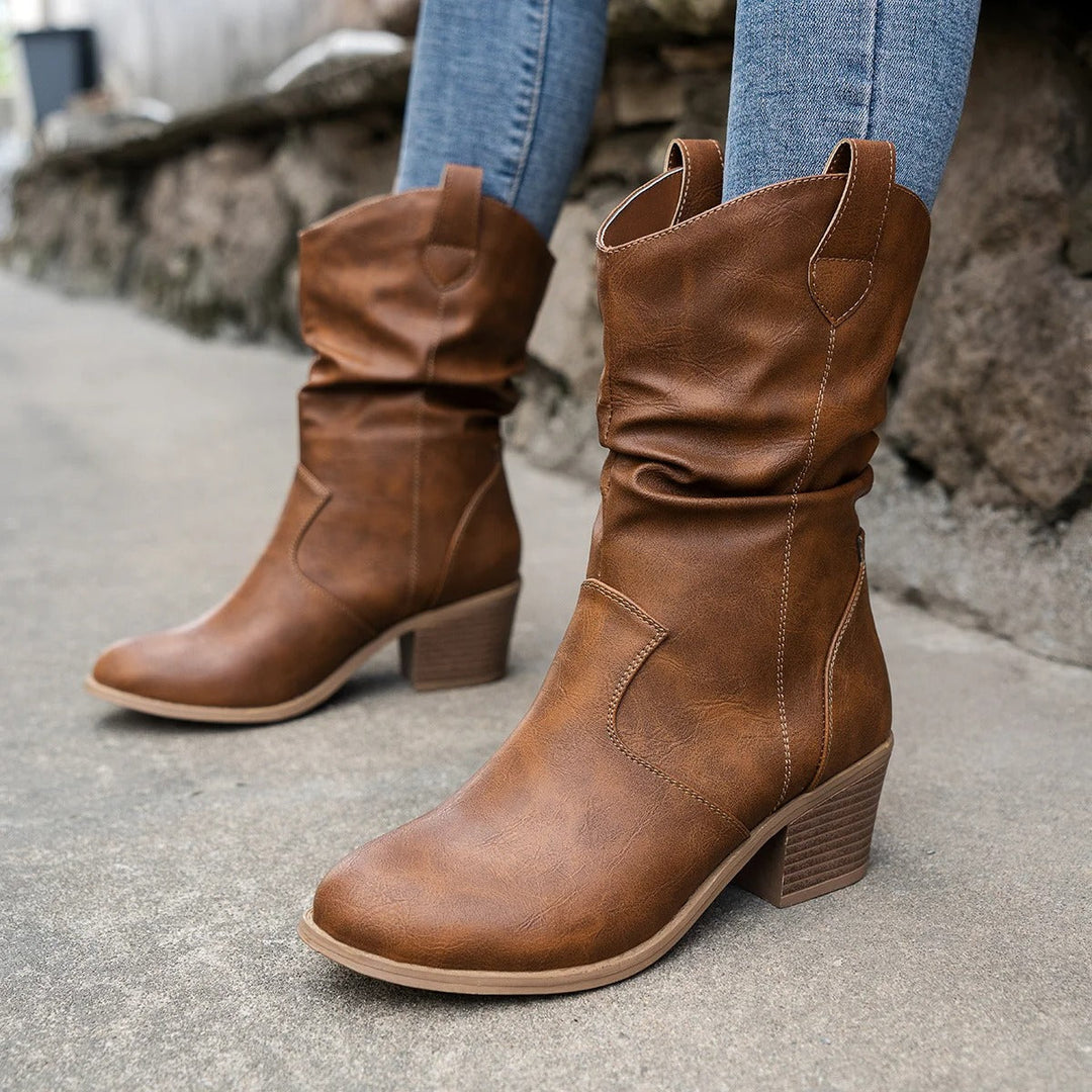 Samantha | Women's Winter Cowboy-Inspired Heeled Boots Caliboot