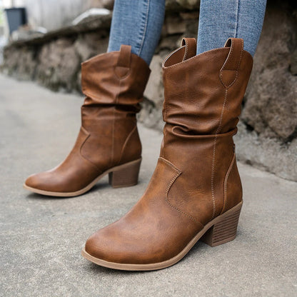 Samantha | Women's Winter Cowboy-Inspired Heeled Boots Caliboot