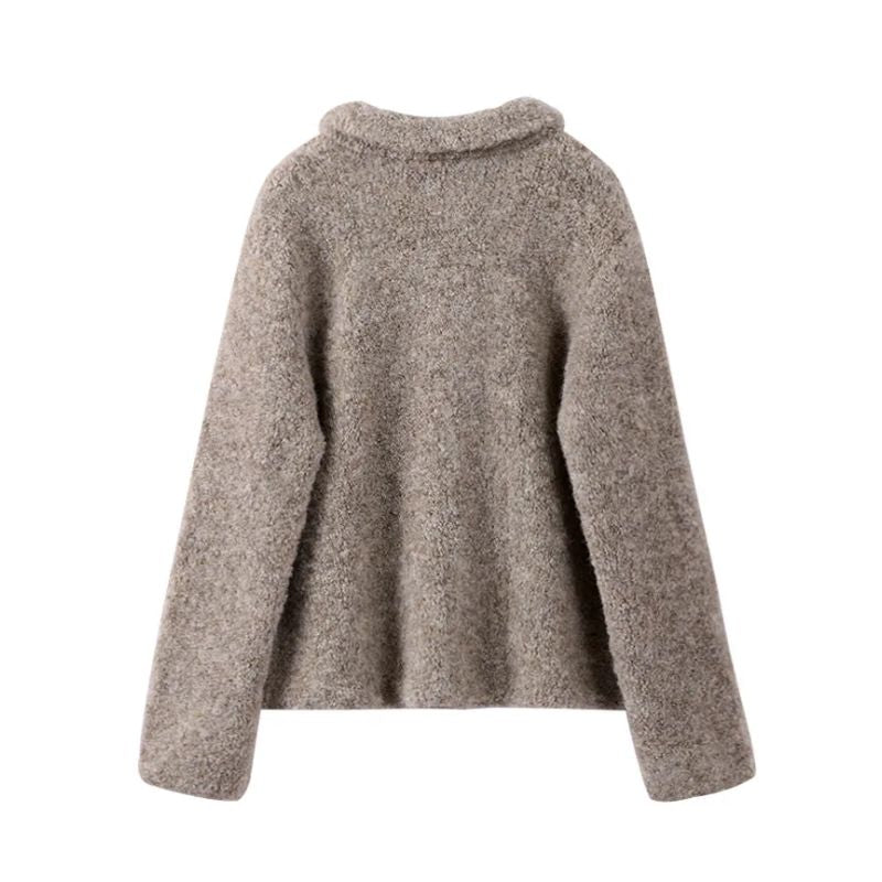 Cropped Collared Wool Cardigan for Women – Cozy Stylish Comfort Caliboot