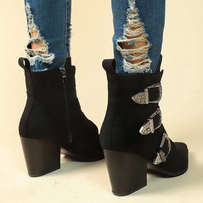 Bottes Mi-Mollet Rétro Automne-Hiver