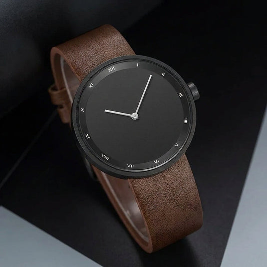 Geometric Round Case Wristwatch for Men – Minimalist Timeless Style Caliboot