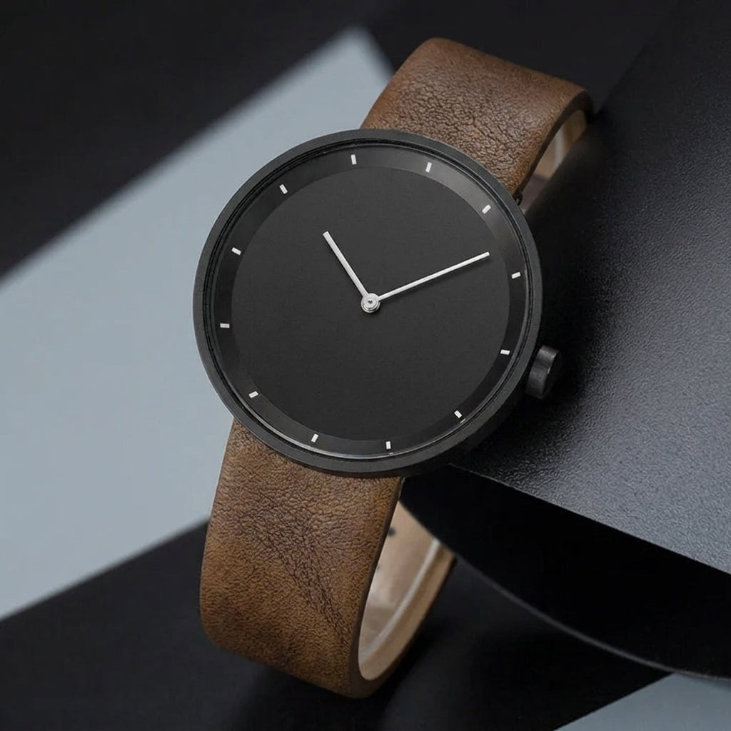 Geometric Round Case Wristwatch for Men – Minimalist Timeless Style Caliboot