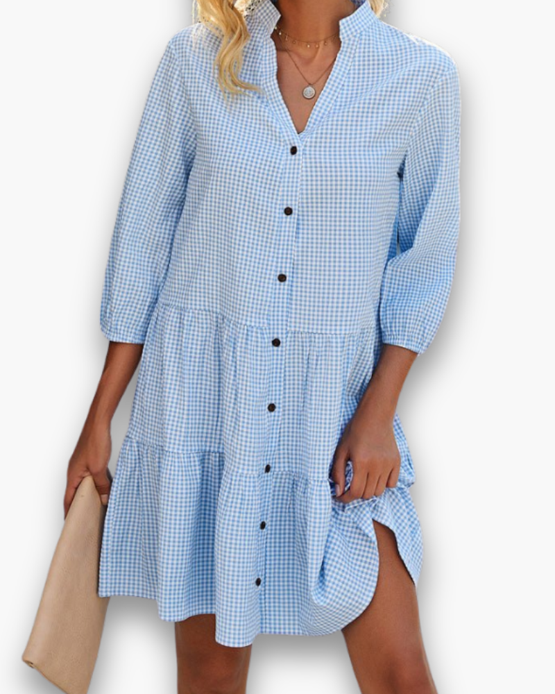 Léopoldine – Robe à Carreaux pour Femmes – Moderne & Chic