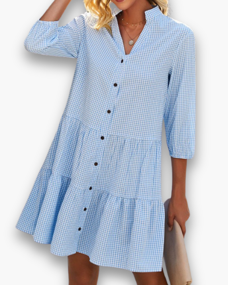 Léopoldine – Robe à Carreaux pour Femmes – Moderne & Chic