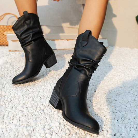 Samantha | Women's Winter Cowboy-Inspired Heeled Boots Caliboot